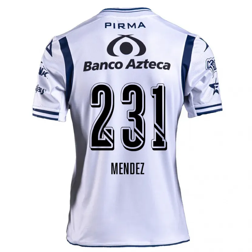 Danxen Barn Alejandro Méndez #231 Vit Marinblå Hemmatröja Matchtröjor 2024/25 Tröjor T-Tröja