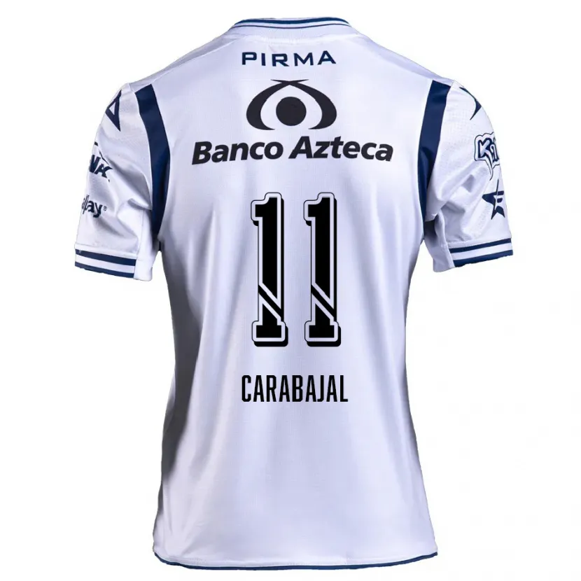 Danxen Barn Gabriel Carabajal #11 Vit Marinblå Hemmatröja Matchtröjor 2024/25 Tröjor T-Tröja