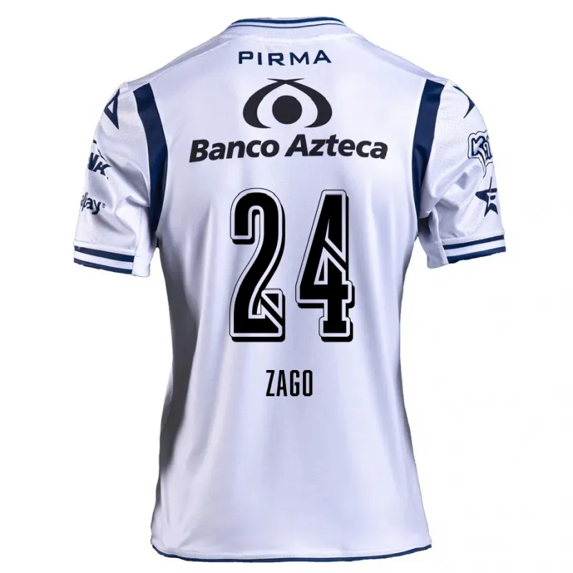 Danxen Barn Diego Zago #24 Vit Marinblå Hemmatröja Matchtröjor 2024/25 Tröjor T-Tröja
