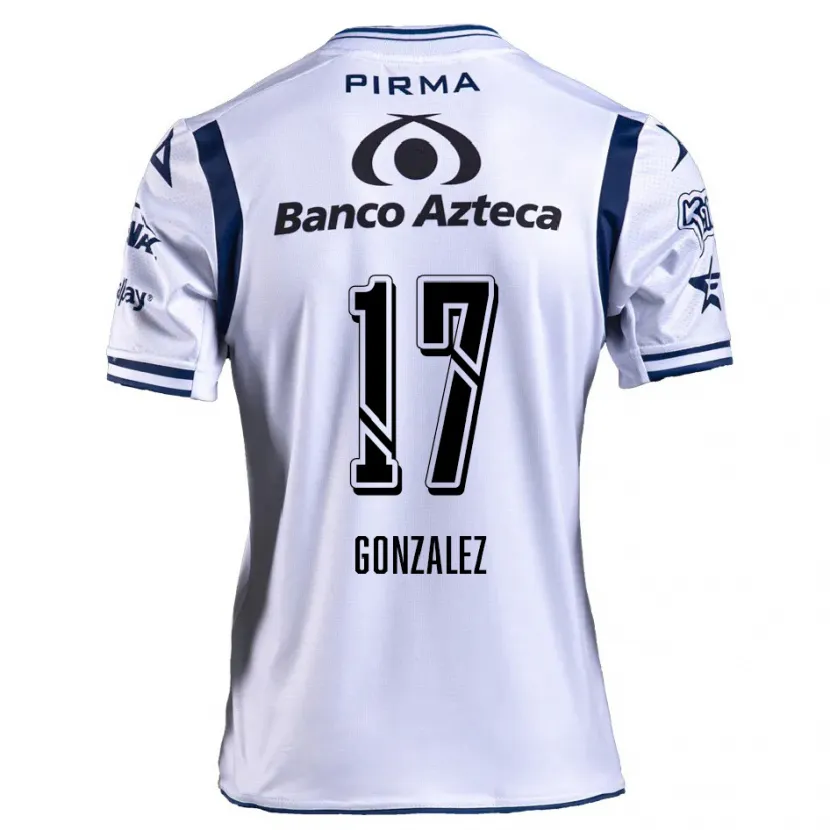 Danxen Barn Andrea González #17 Vit Marinblå Hemmatröja Matchtröjor 2024/25 Tröjor T-Tröja
