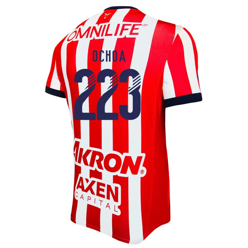 Danxen Barn Diego Ochoa #223 Röd Vit Blå Hemmatröja Matchtröjor 2024/25 Tröjor T-Tröja