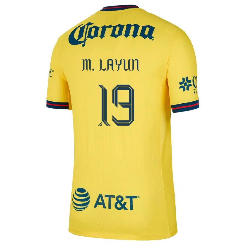Danxen Barn Miguel Layún #19 Gul Blå Hemmatröja Matchtröjor 2024/25 Tröjor T-Tröja