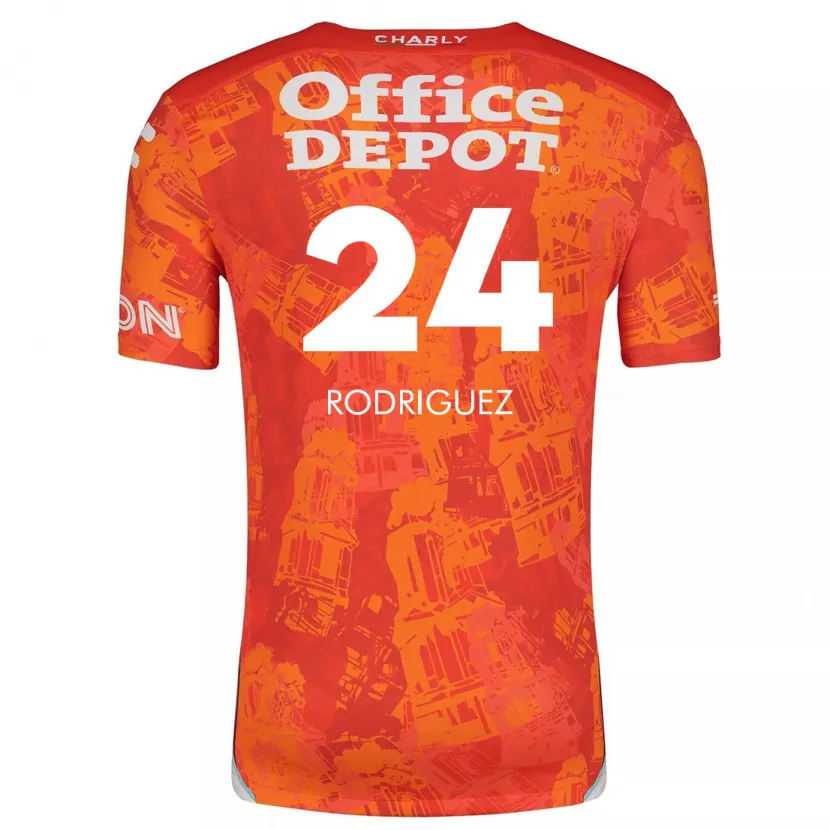 Danxen Barn Luis Rodríguez #24 Orange Vit Bortatröja Matchtröjor 2024/25 Tröjor T-Tröja
