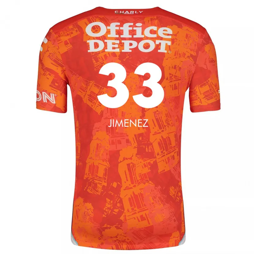 Danxen Barn Stefani Jiménez #33 Orange Vit Bortatröja Matchtröjor 2024/25 Tröjor T-Tröja