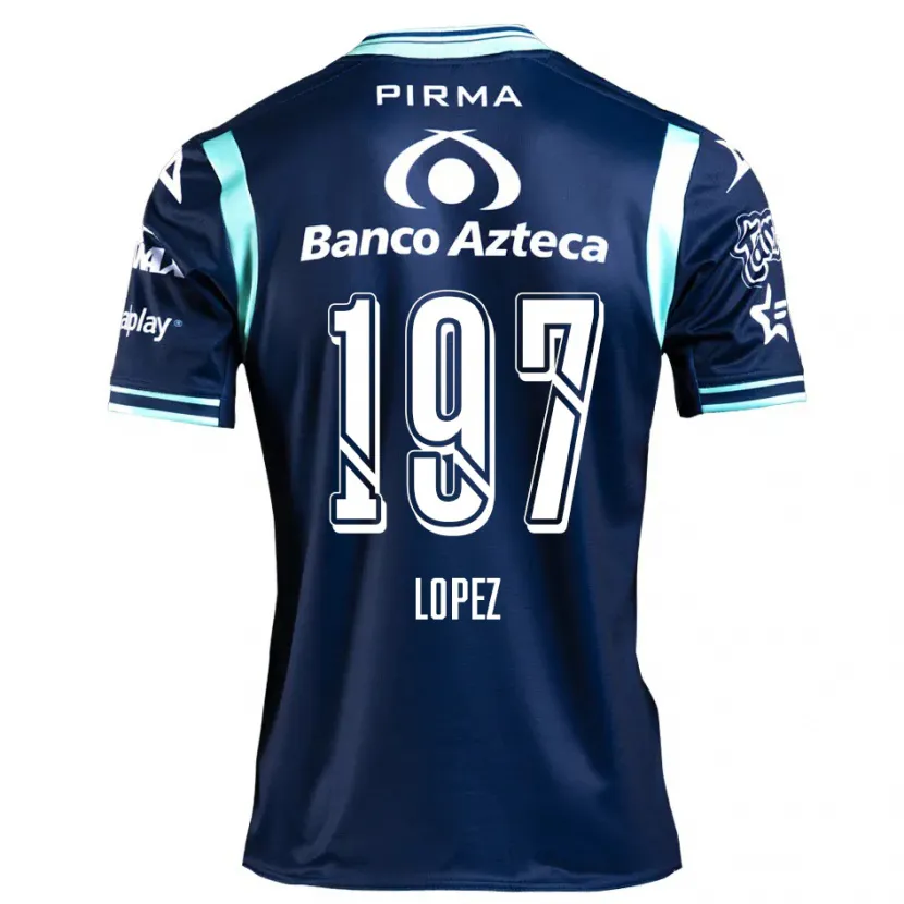 Danxen Barn Sebastián López #197 Marinblå Bortatröja Matchtröjor 2024/25 Tröjor T-Tröja