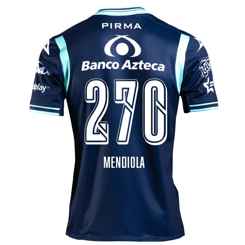 Danxen Barn Carlos Mendiola #270 Marinblå Bortatröja Matchtröjor 2024/25 Tröjor T-Tröja