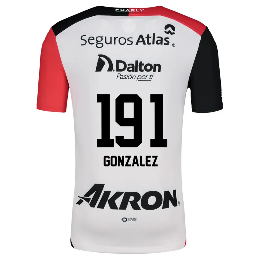 Danxen Barn Juan González #191 Vit Röd Svart Bortatröja Matchtröjor 2024/25 Tröjor T-Tröja