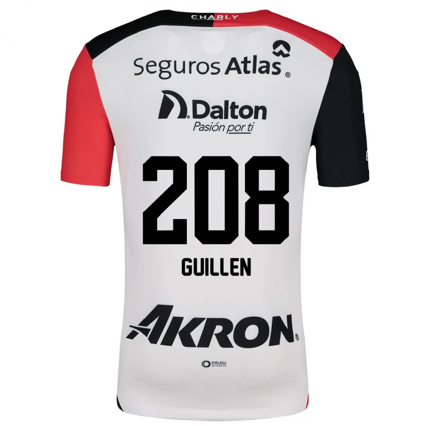 Danxen Barn Jesús Guillén #208 Vit Röd Svart Bortatröja Matchtröjor 2024/25 Tröjor T-Tröja