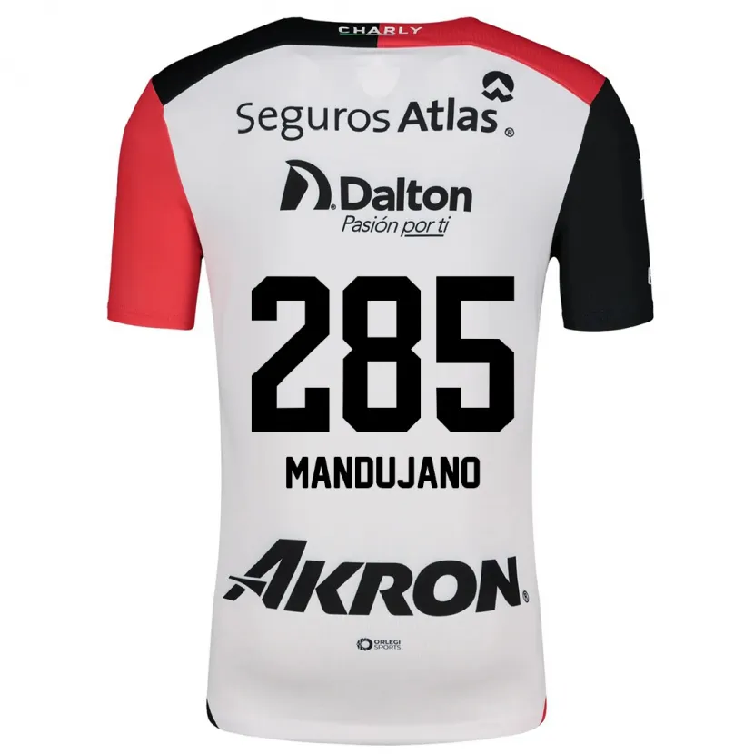 Danxen Barn Sebastián Mandujano #285 Vit Röd Svart Bortatröja Matchtröjor 2024/25 Tröjor T-Tröja