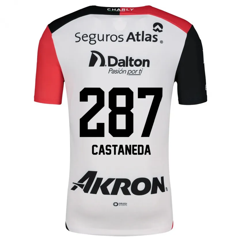 Danxen Barn Mariano Castañeda #287 Vit Röd Svart Bortatröja Matchtröjor 2024/25 Tröjor T-Tröja