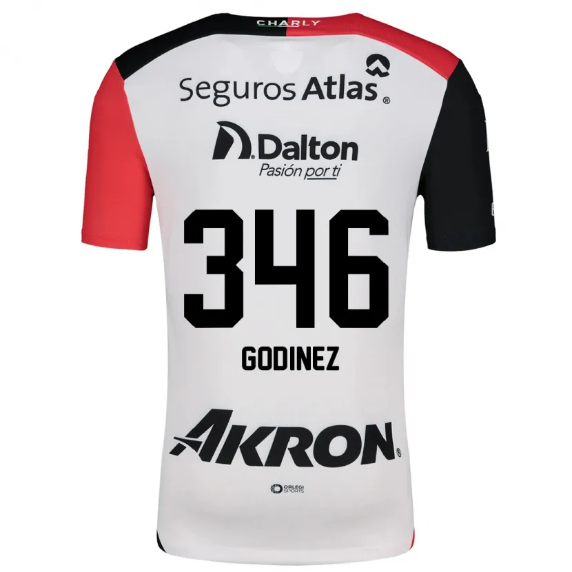 Danxen Barn Olmo Godínez #346 Vit Röd Svart Bortatröja Matchtröjor 2024/25 Tröjor T-Tröja