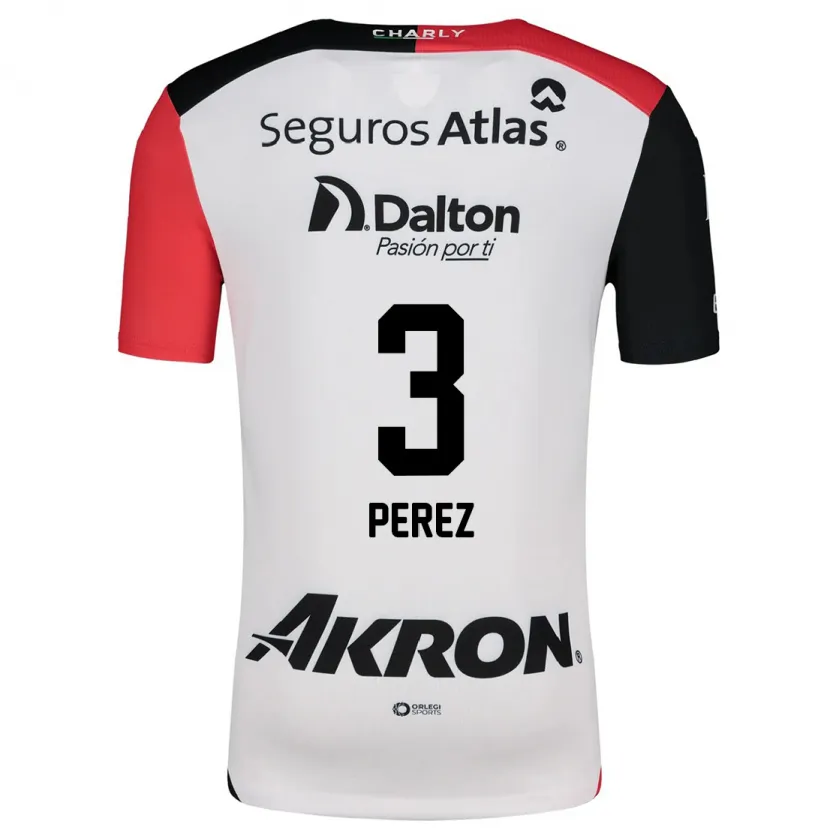 Danxen Barn María Fernanda Pérez #3 Vit Röd Svart Bortatröja Matchtröjor 2024/25 Tröjor T-Tröja