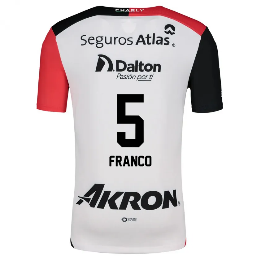 Danxen Barn Alejandra Franco #5 Vit Röd Svart Bortatröja Matchtröjor 2024/25 Tröjor T-Tröja