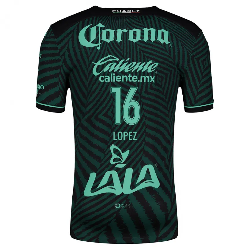 Danxen Barn Aldo López #16 Svart Grön Bortatröja Matchtröjor 2024/25 Tröjor T-Tröja