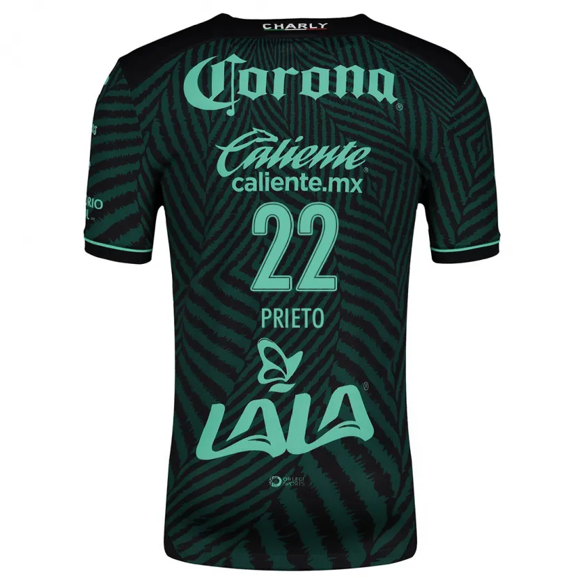 Danxen Barn Ronaldo Prieto #22 Svart Grön Bortatröja Matchtröjor 2024/25 Tröjor T-Tröja