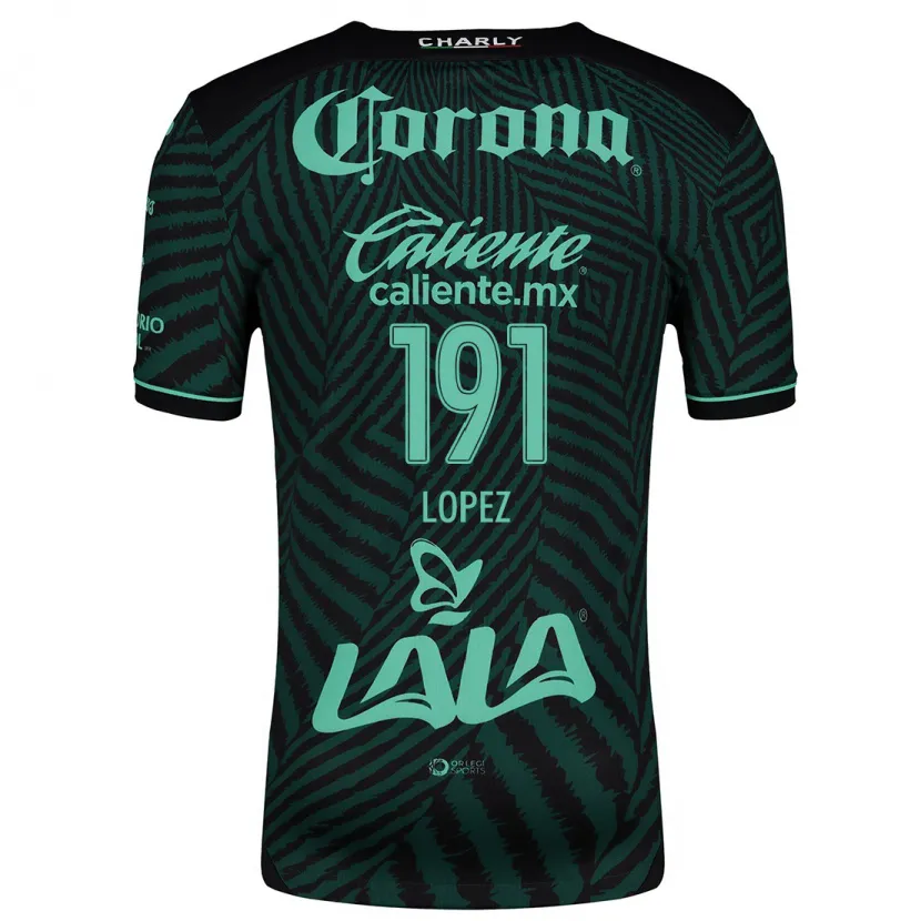 Danxen Barn Carlos López #191 Svart Grön Bortatröja Matchtröjor 2024/25 Tröjor T-Tröja
