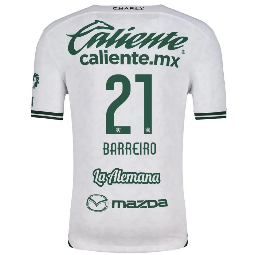 Danxen Barn Stiven Barreiro #21 Vit Grön Bortatröja Matchtröjor 2024/25 Tröjor T-Tröja