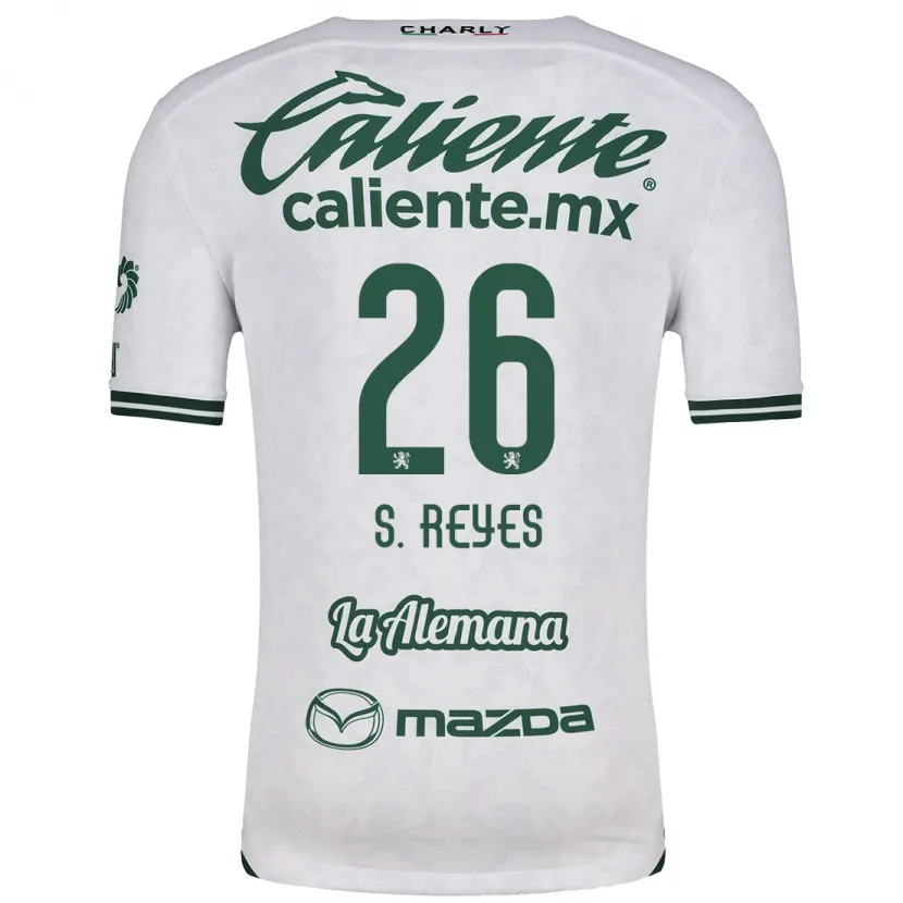 Danxen Barn Salvador Reyes #26 Vit Grön Bortatröja Matchtröjor 2024/25 Tröjor T-Tröja