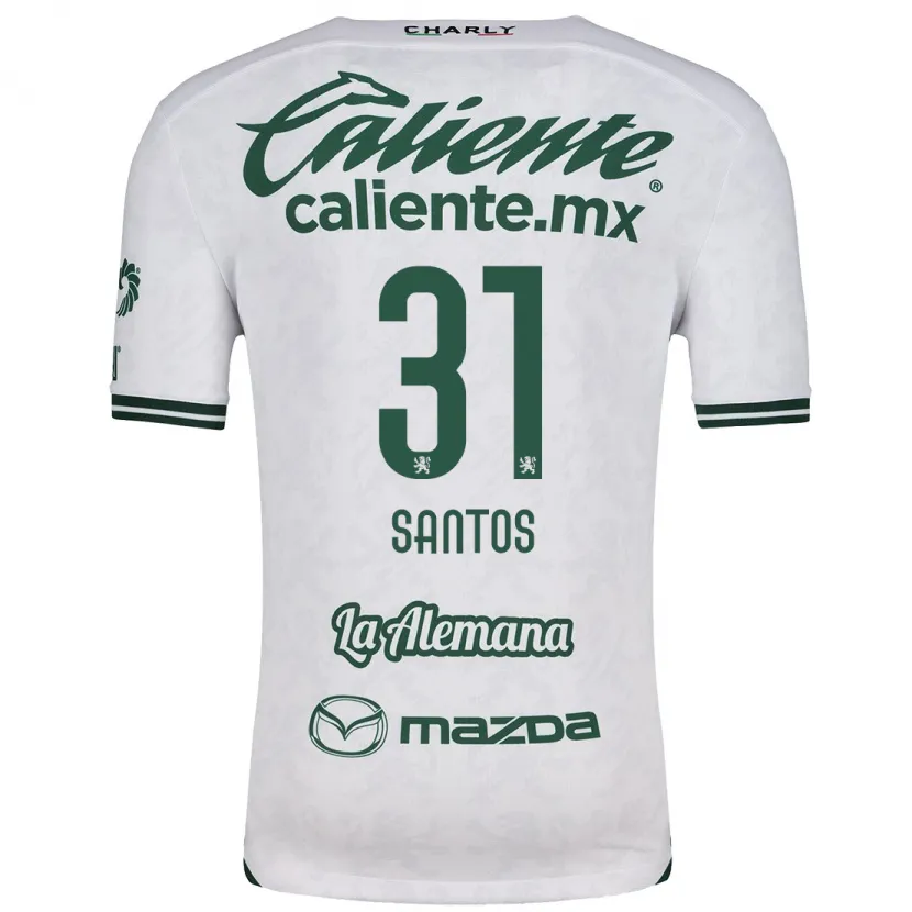 Danxen Barn Sebastián Santos #31 Vit Grön Bortatröja Matchtröjor 2024/25 Tröjor T-Tröja
