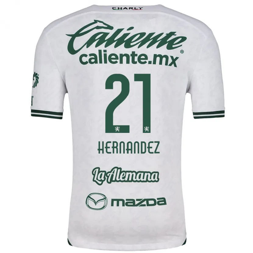 Danxen Barn Alexa Hernández #21 Vit Grön Bortatröja Matchtröjor 2024/25 Tröjor T-Tröja