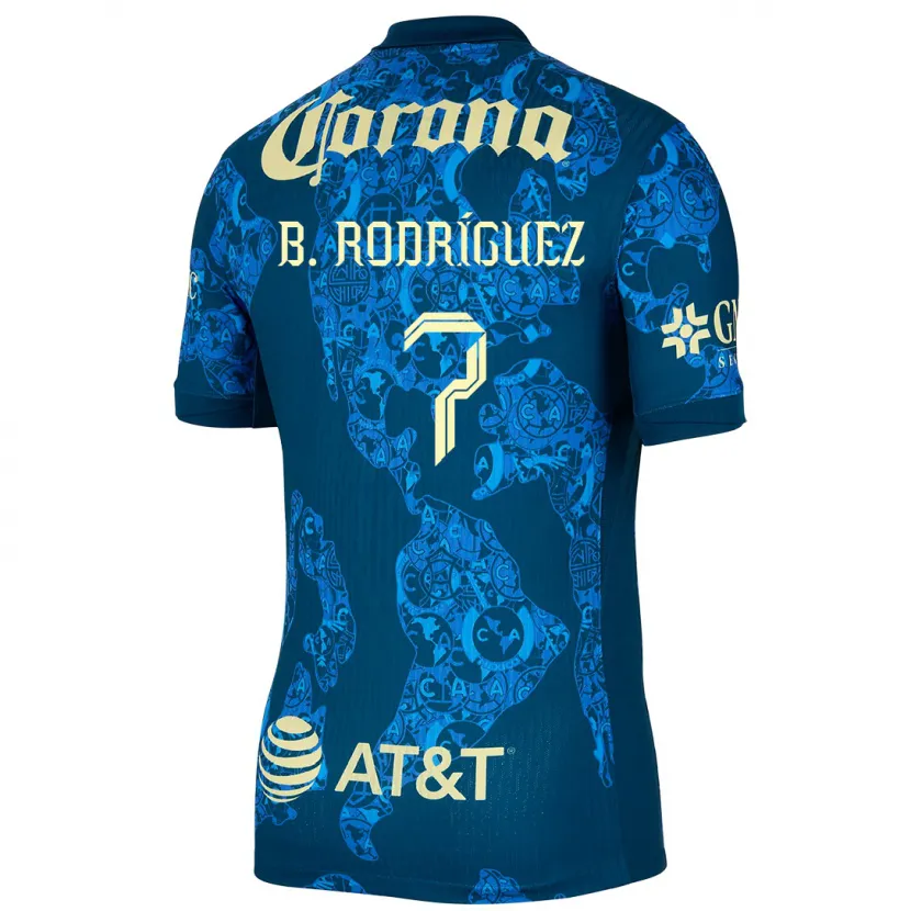 Danxen Barn Brian Rodríguez #7 Blå Gul Bortatröja Matchtröjor 2024/25 Tröjor T-Tröja
