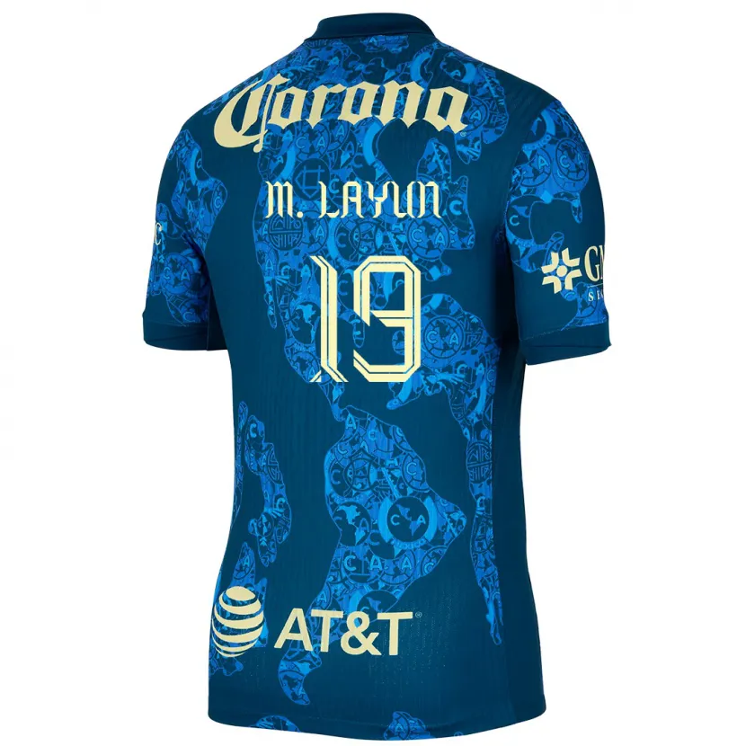 Danxen Barn Miguel Layún #19 Blå Gul Bortatröja Matchtröjor 2024/25 Tröjor T-Tröja