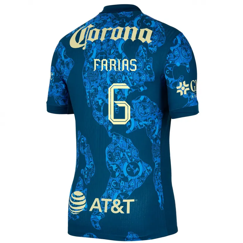 Danxen Barn Janelly Farias #6 Blå Gul Bortatröja Matchtröjor 2024/25 Tröjor T-Tröja