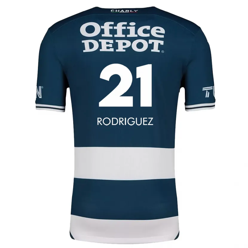 Danxen Män Valentín Rodríguez #21 Blå Vit Hemmatröja Matchtröjor 2024/25 Tröjor T-Tröja