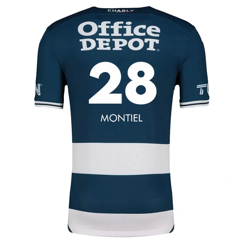 Danxen Män Elías Montiel #28 Blå Vit Hemmatröja Matchtröjor 2024/25 Tröjor T-Tröja