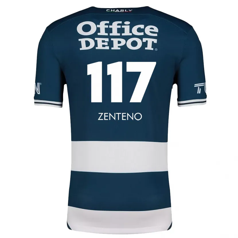 Danxen Män Gustavo Zenteno #117 Blå Vit Hemmatröja Matchtröjor 2024/25 Tröjor T-Tröja