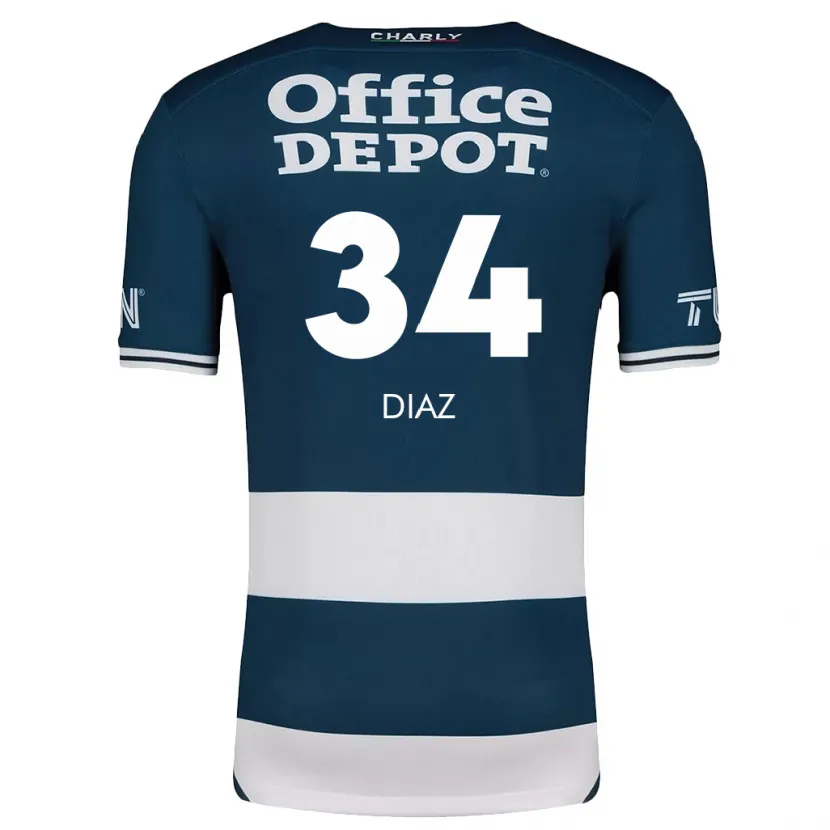 Danxen Män Karen Díaz #34 Blå Vit Hemmatröja Matchtröjor 2024/25 Tröjor T-Tröja