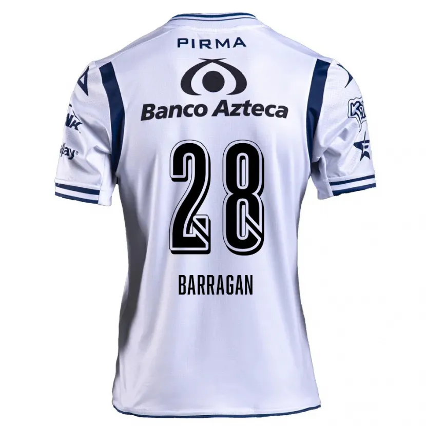 Danxen Män Martín Barragán #28 Vit Marinblå Hemmatröja Matchtröjor 2024/25 Tröjor T-Tröja