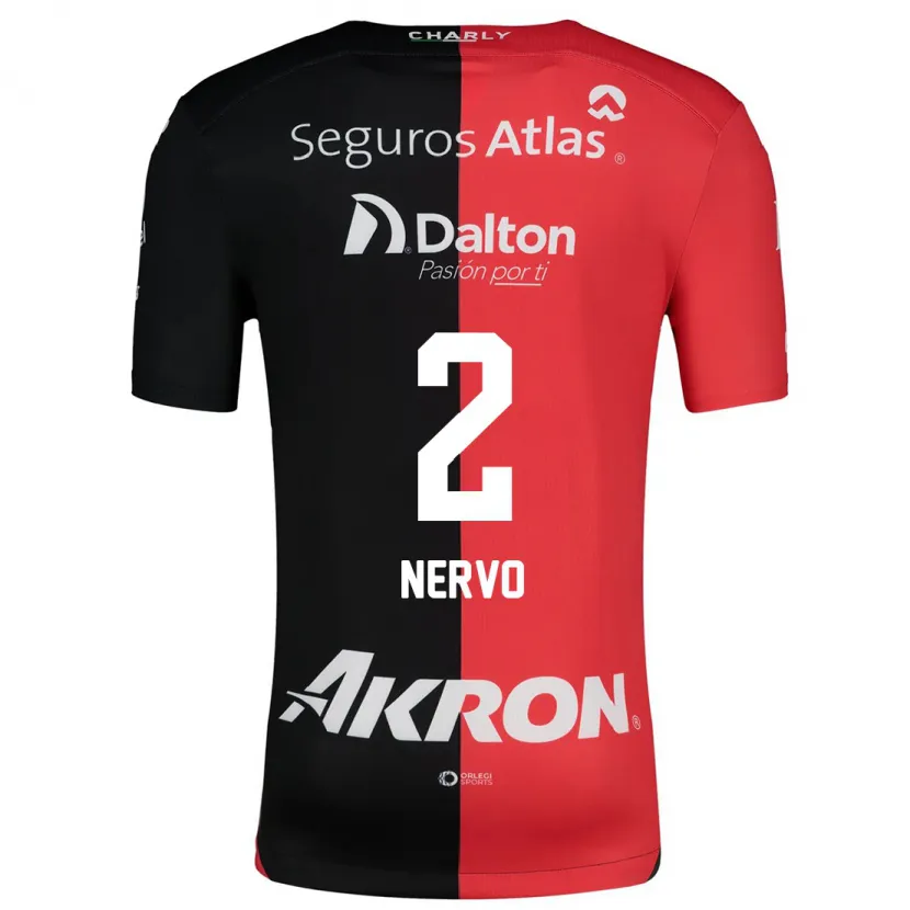 Danxen Män Hugo Nervo #2 Röd Svart Hemmatröja Matchtröjor 2024/25 Tröjor T-Tröja