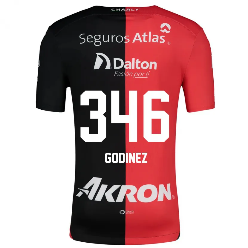 Danxen Män Olmo Godínez #346 Röd Svart Hemmatröja Matchtröjor 2024/25 Tröjor T-Tröja
