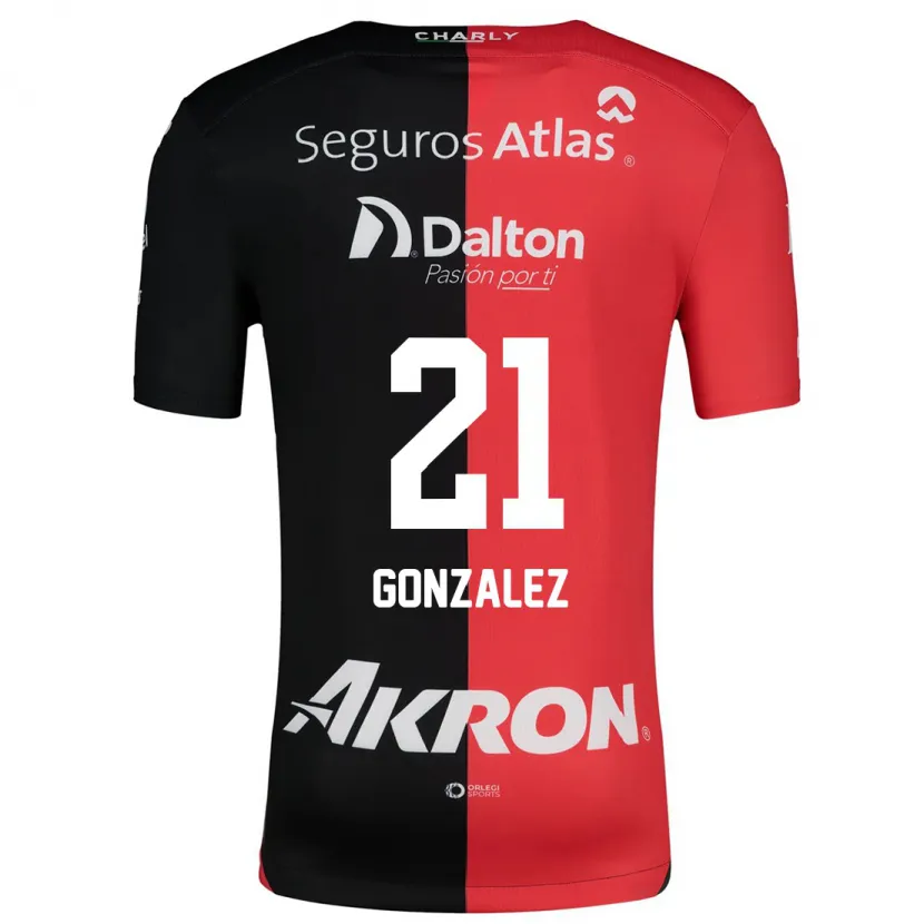 Danxen Män Sarahí González #21 Röd Svart Hemmatröja Matchtröjor 2024/25 Tröjor T-Tröja