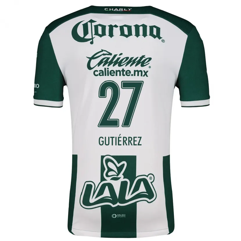 Danxen Män Luis Gutiérrez #27 Grön Vit Hemmatröja Matchtröjor 2024/25 Tröjor T-Tröja