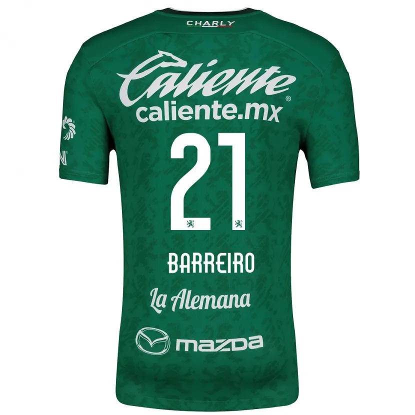 Danxen Män Stiven Barreiro #21 Grön Vit Hemmatröja Matchtröjor 2024/25 Tröjor T-Tröja