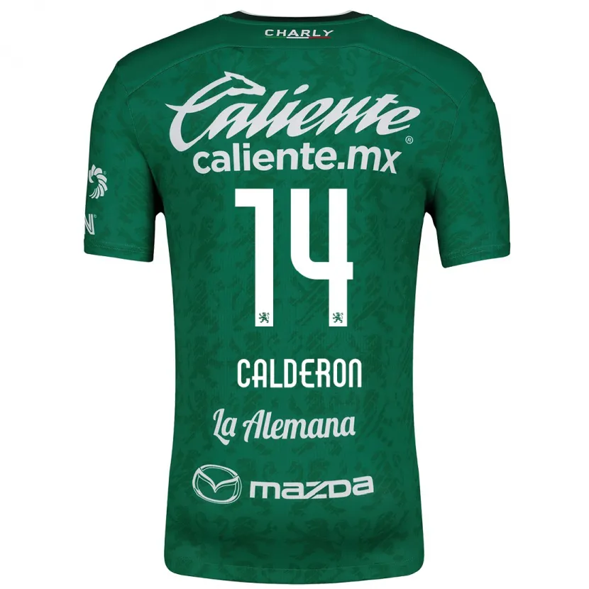 Danxen Män Daniela Calderón #14 Grön Vit Hemmatröja Matchtröjor 2024/25 Tröjor T-Tröja