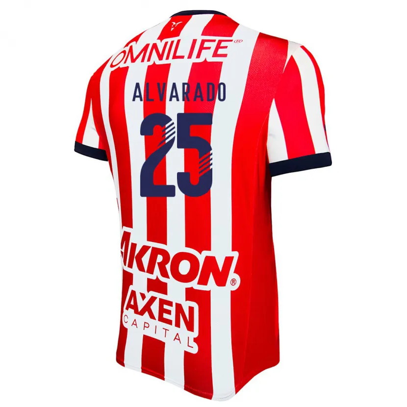 Danxen Män Roberto Alvarado #25 Röd Vit Blå Hemmatröja Matchtröjor 2024/25 Tröjor T-Tröja