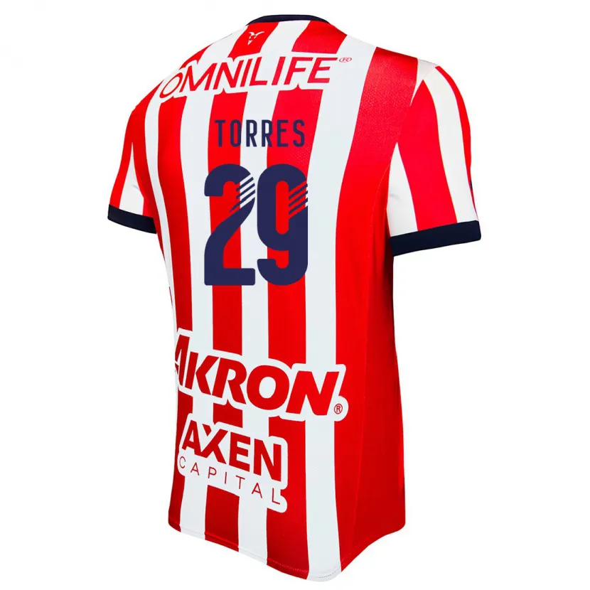 Danxen Män Alan Torres #29 Röd Vit Blå Hemmatröja Matchtröjor 2024/25 Tröjor T-Tröja