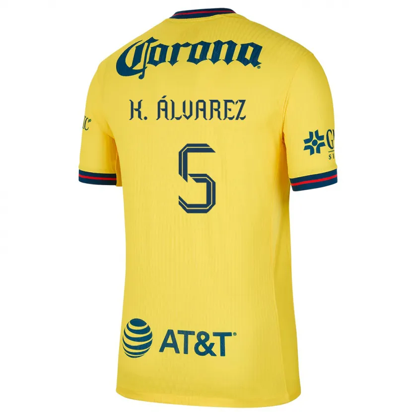 Danxen Män Kevin Álvarez #5 Gul Blå Hemmatröja Matchtröjor 2024/25 Tröjor T-Tröja