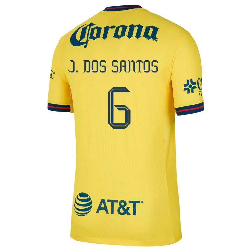 Danxen Män Jonathan Dos Santos #6 Gul Blå Hemmatröja Matchtröjor 2024/25 Tröjor T-Tröja