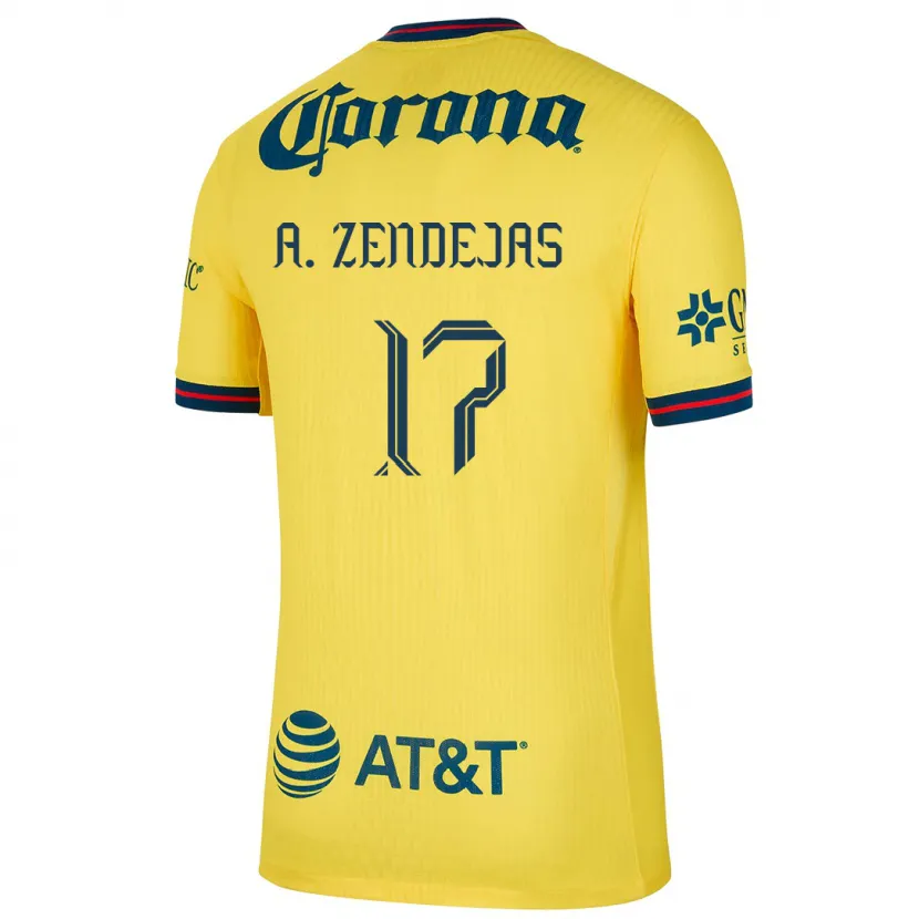 Danxen Män Álex Zendejas #17 Gul Blå Hemmatröja Matchtröjor 2024/25 Tröjor T-Tröja