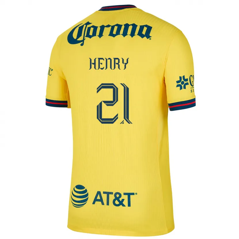 Danxen Män Henry Martín #21 Gul Blå Hemmatröja Matchtröjor 2024/25 Tröjor T-Tröja