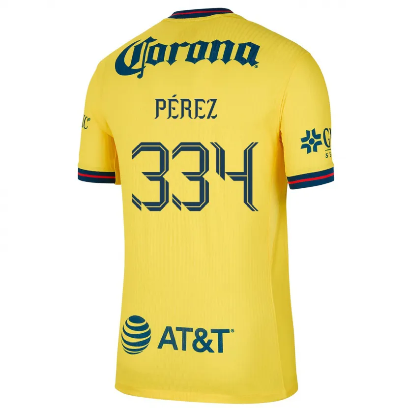 Danxen Män Diego Pérez #334 Gul Blå Hemmatröja Matchtröjor 2024/25 Tröjor T-Tröja