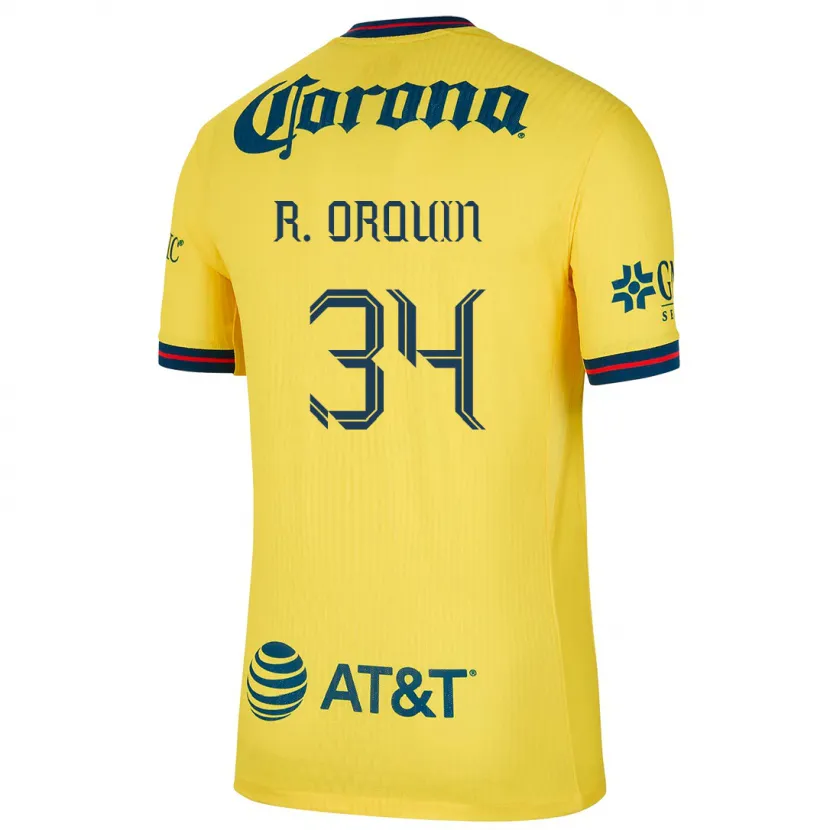 Danxen Män Ralph Orquin #34 Gul Blå Hemmatröja Matchtröjor 2024/25 Tröjor T-Tröja