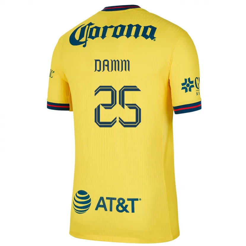 Danxen Män Jurgen Damm #25 Gul Blå Hemmatröja Matchtröjor 2024/25 Tröjor T-Tröja