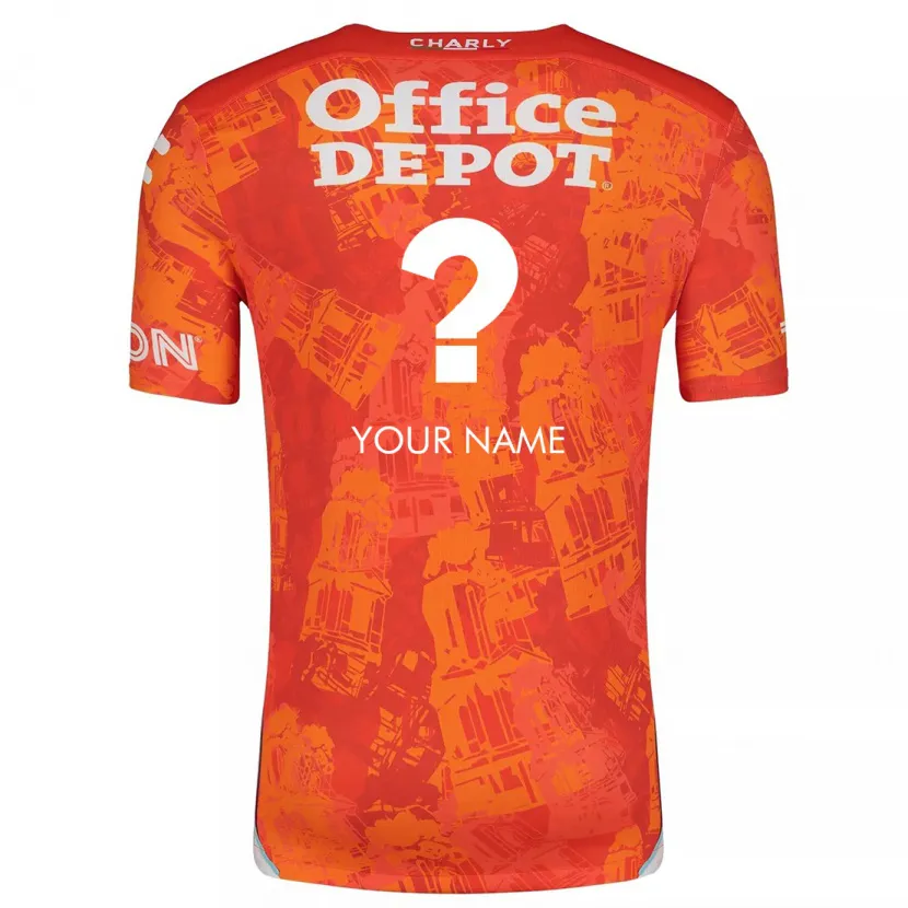 Danxen Män Ditt Namn #0 Orange Vit Bortatröja Matchtröjor 2024/25 Tröjor T-Tröja