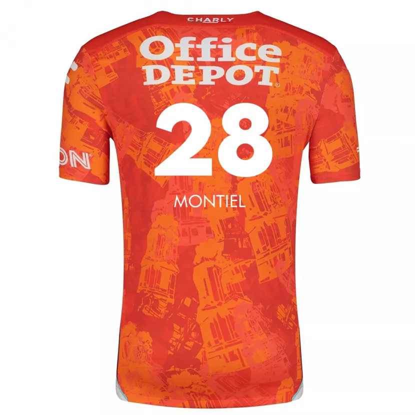 Danxen Män Elías Montiel #28 Orange Vit Bortatröja Matchtröjor 2024/25 Tröjor T-Tröja