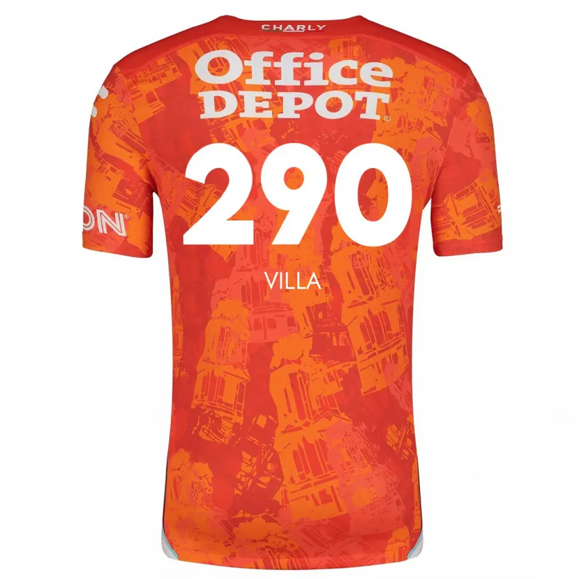 Danxen Män Adrián Villa #290 Orange Vit Bortatröja Matchtröjor 2024/25 Tröjor T-Tröja